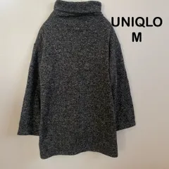 AB0181 【送料無料】UNIQLO ユニクロ　M  ニットフリースハイネックチュニック　グレー　レディース　秋　冬
