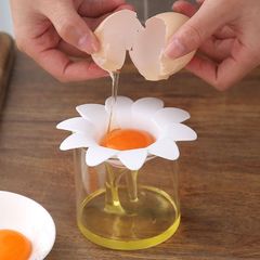 1pc キッチン用卵セパレーター、花柄PP素材、卵黄と卵白を分離するためのベーキングツール