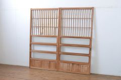 ▼現状販売▼ 障子入りガラス戸2枚セット アンティーク建具 障子戸 引き戸 ガラス帯戸 4～7営業日前後で発送(※修理加工希望の方3ヶ月程で発送) R-064609