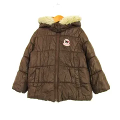 ミキハウス ダブルビー ナイロンジャケット フード付き キルティング アウター キッズ 女の子用 110サイズ ブラウン MIKIHOUSE 【中古】