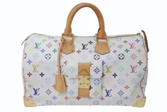 LOUIS VUITTON ルイヴィトン ボストンバッグ スピーディ40 村上隆 M93216 ホワイト マルチカラー PVC レザー ゴールド金具 美品 中古 4c076551