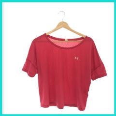 【訳アリ】UNDER ARMOUR アンダーアーマー トップス Tシャツ カットソー ラウンドネック ロゴレディース レッド M