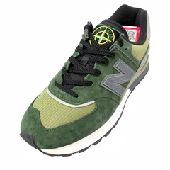 美品 2024年 ストーンアイランド × ニューバランス STONE ISLAND × NEW BALANCE スニーカー 574 レガシー ローカット レザー U574LGIL Legacy コラボ 27.5cm 緑 ダークグリーン メンズのサムネイル