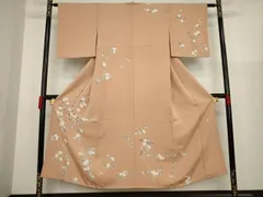 平和屋着物●訪問着　友禅　作家物　枝花文　反端付き　正絹　逸品　AAAZ3760ck