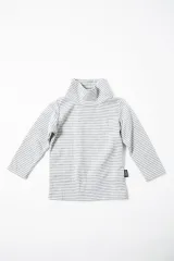 Tappet/接結ボーダータートルネック トップス Tシャツ 長袖　新品子供服90、110 キッズ 女の子 男の子のサムネイル