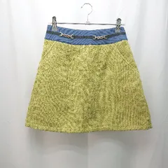 ◇ REDYAZEL カジュアル シンプル バックジップ パンツスカート ミニ丈 台形 スカート サイズS イエロー レディース E  【1304120032293】