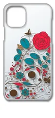 【新品未使用】iPhone11 アイフォン11 クリア ハードケース ( ビンテージフラワー ) 花柄 薔薇 ローズ cl-iphone11-51