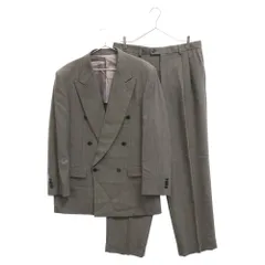 LANVIN (ランバン) 90S ピークドラペル ダブルブレスト ストライプテーラードジャケット 2タック テーパードスラックスパンツ セットアップ グレーのサムネイル