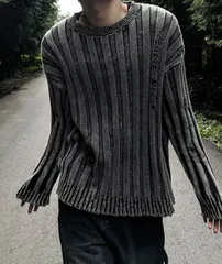 [COSYHARU コシハル 公式]ダイイングピグメントウォッシュVネックニット