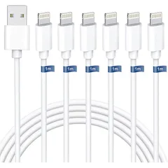 【新品】 iphone 充電ケーブル 純正 1M ライトニングケーブル 急速（6本セット1M*6）iphone 充電コード iphoneケーブル アイホン充電ケーブル lightningケーブル 急速データ転送 断線防止 高耐久コネクタ採用 対応機器iPh 0