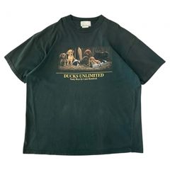 XXL~ 90s カナダ製 Ducks Unlimited Nasty Boys Lane Kendrick 犬 子犬 カモ Tシャツ ビックサイズ グリーン ヴィンテージ