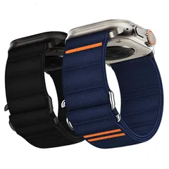 【新品】 [Suitisbest] コンパチブルアップルウォッチ バンド 2本セット - apple watch バンド 超通気ナイロン 防汗スポーツ用 全サイズ対応 49mm 46mm 45mm 44mm 42mm 41mm 40mm 38mmメンズ向け 1