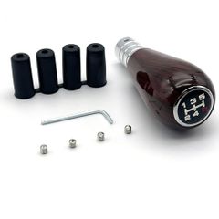 シフトノブ ウッド mt 5速 丸 クラシック 木製 車 インテリア ブラウン レトロ 変換アダプター付き 丸型