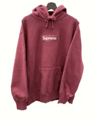 シュプリーム SUPREME 21AW BOX LOGO HOODED SWEATSHIRT ボックス ロゴ フーディー スウェットシャツ プルオーバー パーカー 裏起毛 プラム 赤 パーカ 刺繍 レッド Lサイズ 104MT-997
