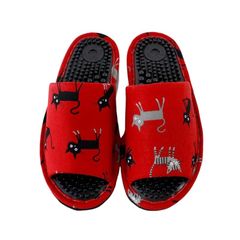 【新品】 [キャットランド] 健康スリッパ 日本製 猫 健康サンダル ヘルススリッパ (レッド) 0