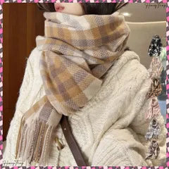 送料無料 チェック柄 マフラー 大判ストール 秋冬 レディース 大人可愛い ロング スカーフショール厚手 リバーシブル ふんわり オシャレ マフラー フリンジ 暖かい 防寒 ウールタッチ 韓国 ひざ掛けオルチャン 両面マフラー大きめ
