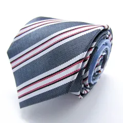 タカキュー ブランド ネクタイ ストライプ柄 格子柄 シルク PO メンズ ネイビー TAKA Q 【中古】