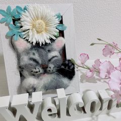 羊毛フェルト 猫 壁掛け - メルカリ