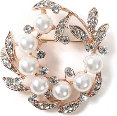 TIGLOSS ティグロス ブローチ コサージュ パール セレモニー フォーマル リング ジャケット スーツ ギフト 結婚式 お呼ばれ ドレス パーティー ピン クリップ おしゃれ 花 りぼん 専用BOX付(ゴールド)