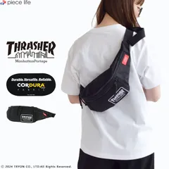 【2024新作】Manhattan Portage マンハッタンポーテージ ボディバッグ Alleycat Waist Bag Embroidered Patch THRASHER 男女兼用 フリーサイズ 限定商品 ブラック MP1101EPTHRASHER