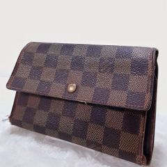 【鑑定済】ルイヴィトン☆ダミエ☆三つ折り財布☆ブラウン☆ポルトトレゾールエテュイパピエ