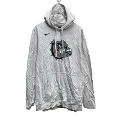 NIKE ロゴスウェット パーカー ナイキ L ホワイト プルオーバー 裏起毛 古着卸 アメリカ仕入 a703-5038
