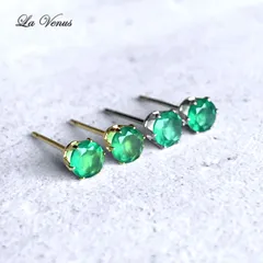 ✴︎つけっぱなしOK✴︎ インド産 グリーンオニキス 一粒 ピアス 4mm 宝石質AAA 316 サージカルステンレス 両耳用 金属アレルギー対策 スタッド
