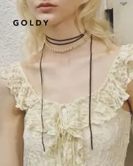GOLDY ゴールディ パール × ビジュー ライン コード チョーカー 3250810【メール便可】