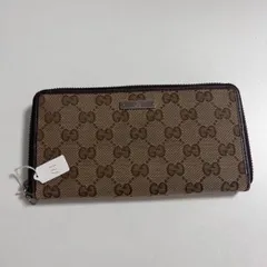 グッチ GGキャンバス GG柄 ラウンドファスナー 長財布