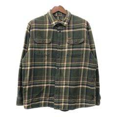 ORVIS オービス フランネルシャツ アウトドア 大きいサイズ チェック グリーン (メンズ 2XL) 中古 古着 Q7217