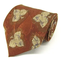 エルメネジルドゼニア ブランド ネクタイ ペイズリー 花柄 リーフ柄 シルク PO メンズ ブラウン Ermenegildo Zegna 【中古】