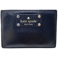 ケイトスペード カードケース ロゴ カードホルダー レザー 革 ブラック 黒 WLRU1147 kate spade カード入れ 名刺入れ IC ID パスケース 定期入れ 通勤 通学 ブランド小物【中古】