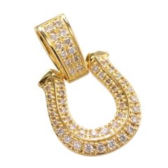 ペンダントトップ メンズ 18金 K18 喜平用 メンズペンダントトップ ダイヤモンド 馬蹄 ホースシュー ペンダントヘッド イエローゴールド 喜平 ペンダントトップ ネックレスヘッド 小サイズ 刻印入り 鑑別書付き