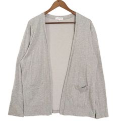 CLOSSHI クロッシー 通年★ ノーカラー オープンフロント カーディガン 羽織り Sz.LL レディース 灰