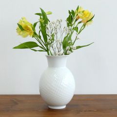 マイセン 波の戯れ 花瓶(フラワーベース) ホワイト 20.5cm