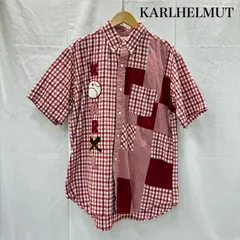 KarlHelmut カールヘルム チェック柄 野球柄 コットン100%シャツ KarlHelmut カールヘルム チェック柄 野球柄 コットン100%シャツ
