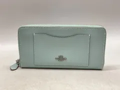 H8 COACH コーチ 財布 長財布 ライトブルー ミントグリーン ラウンドファスナー