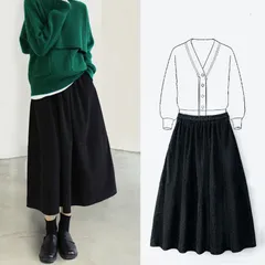 スカート レディース ボトムス ロングスカート プリーツスカート コーデュロイスカート ウエストゴム 体型カバー ロング丈 大人 無地 可愛い 旅行 秋冬 レディースファッション【qingya90】