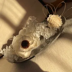 結婚式　成人式　髪飾り　ヘアアクセサリー　プリザーブドフラワー
