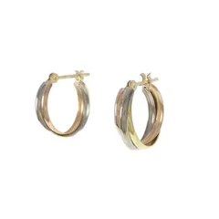 K18スリーカラー フープ ピアス