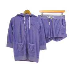 エックスガール セットアップ ルームウエア パーカー ショートパンツ ブランド 上下セット レディース 2サイズ うす紫 X-girl 【中古】