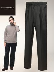J3048 美品 サルトリオ サイドアジャスターグルカスラックス 濃灰 46