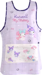 サロンジェ マイメロディ&クロミ エプロン 転写脇釦 M～L パープル 880268 [880268/マイメロクロミ・PL/43360] [【M-L】]