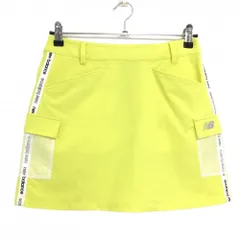【超美品】ニューバランスゴルフ カーゴスカート イエロー×白 メッシュポケット  レディース 0(S) ゴルフウェア New Balance
