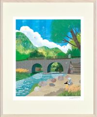 美品 谷内六郎「追いかけてくるつむじ風」ジークレー 証明シール有 週刊新潮表紙絵 美品 谷内六郎「追いかけてくるつむじ風」ジークレー 証明シール有