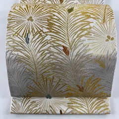 ZY459 袋帯 全通 鳳凰丸文 花唐草 プラチナ箔 白地 名品 - minik.hr