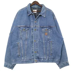 90年代 USA製 Carhartt カーハート デニムジャケット 大きいサイズ ブルー (メンズ 2XL) 中古 古着 A4228