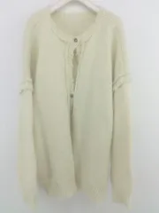 ◇ WHO'S WHO gallery フーズフーギャラリー マルチウェイ 長袖 ニット カーディガン サイズF アイボリー レディース E  【1304140016693】