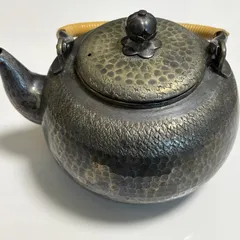 茶道具 紫金堂 銅蓋 蕾摘 万代屋 鉄瓶 茶道具鉄瓶 万代屋 8号