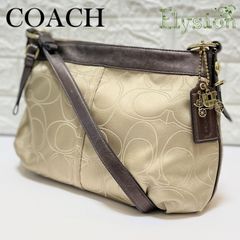 ★COACH★ コーチ ショルダーバッグ 15760 斜め掛け ベージュ×ダークブラウン キャンバス×レザー
